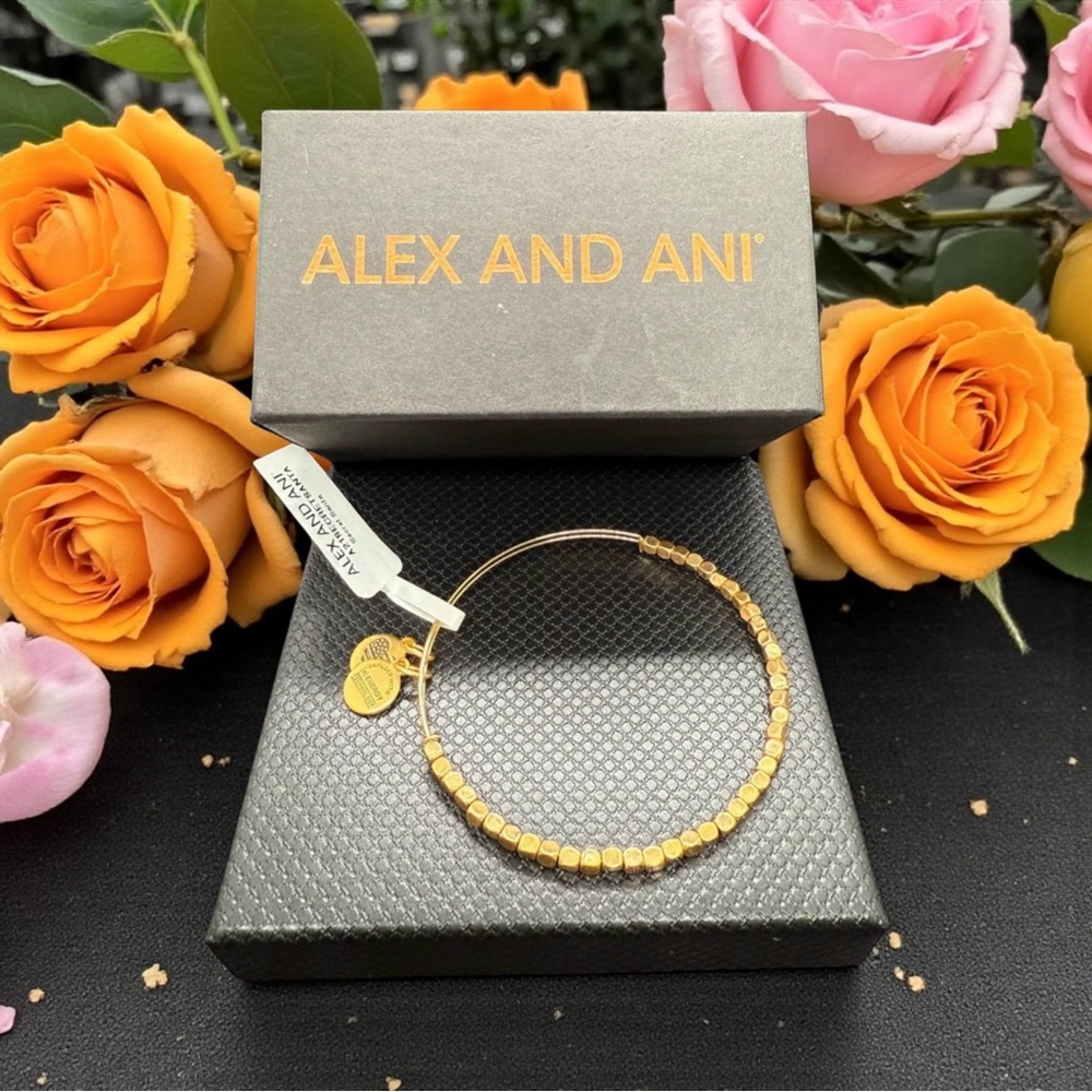 💛ALEX AND ANI💛Nugget Beaded Bangle Bracelet in Rafaelian Gold/NWT